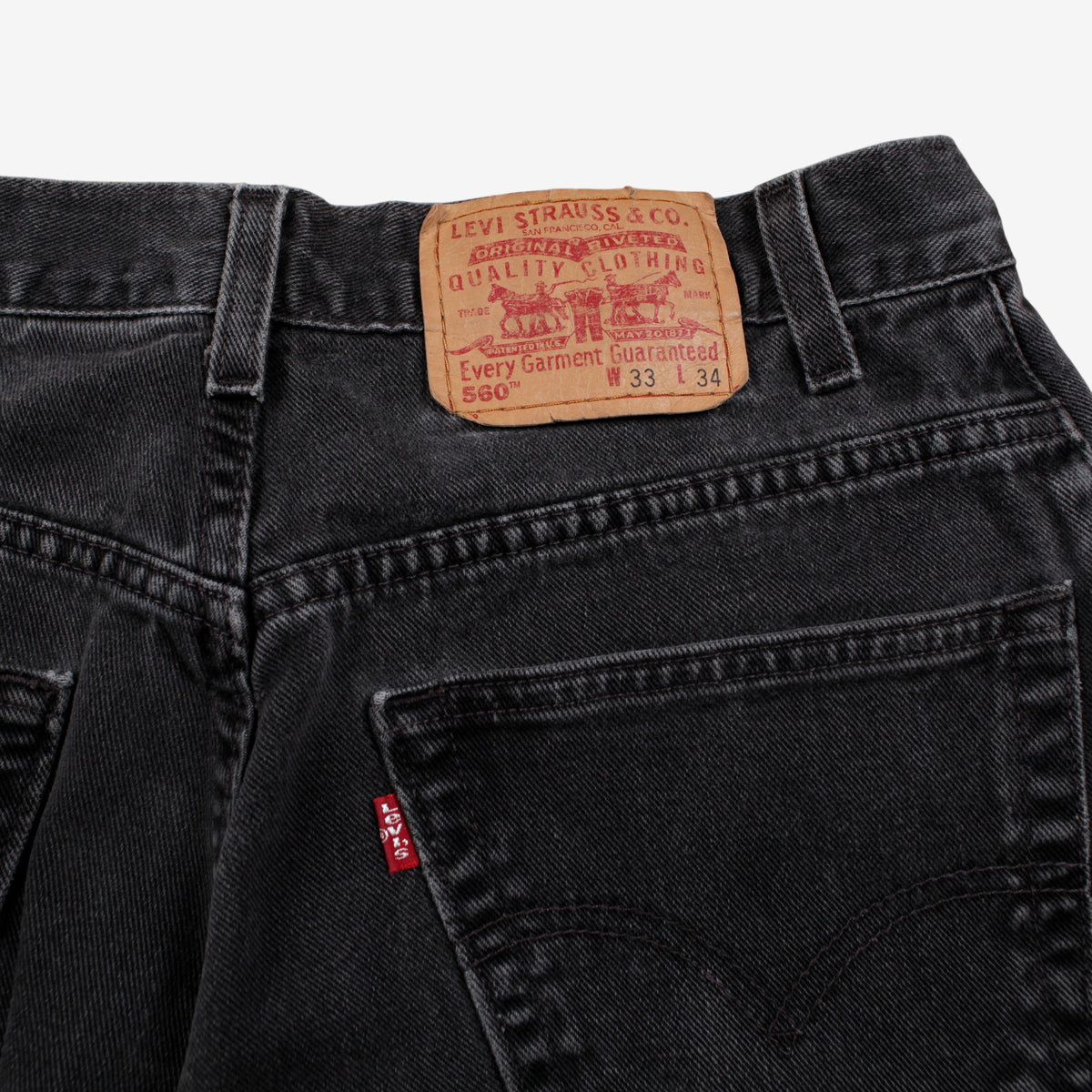 Levis 560 Jeans 31x33 Grey Relaxed Taper Loose Tapered Faded Zip Red Tab Denim