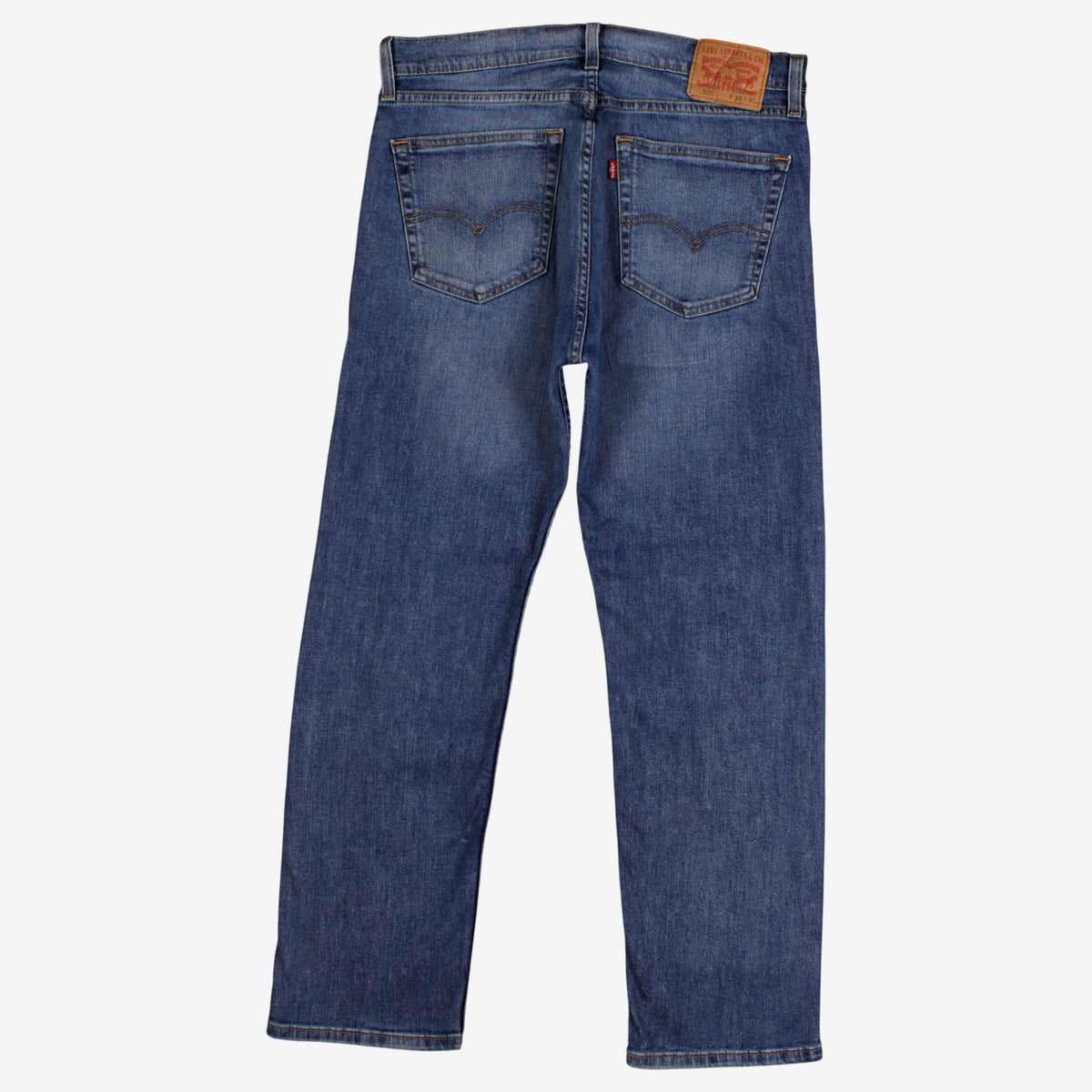 Levis 505 Jeans 34x30 Blue Regular Straight Mid Rise Stonewash Red Tab Denim