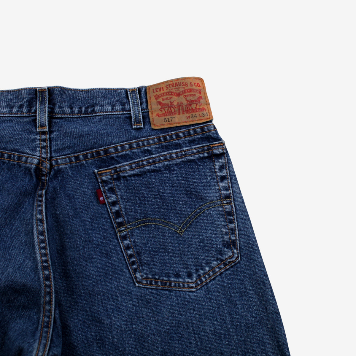 Levis 517 Jeans 34x34 Blue Regular Bootcut Faded Medium Stonewash Red Tab Denim