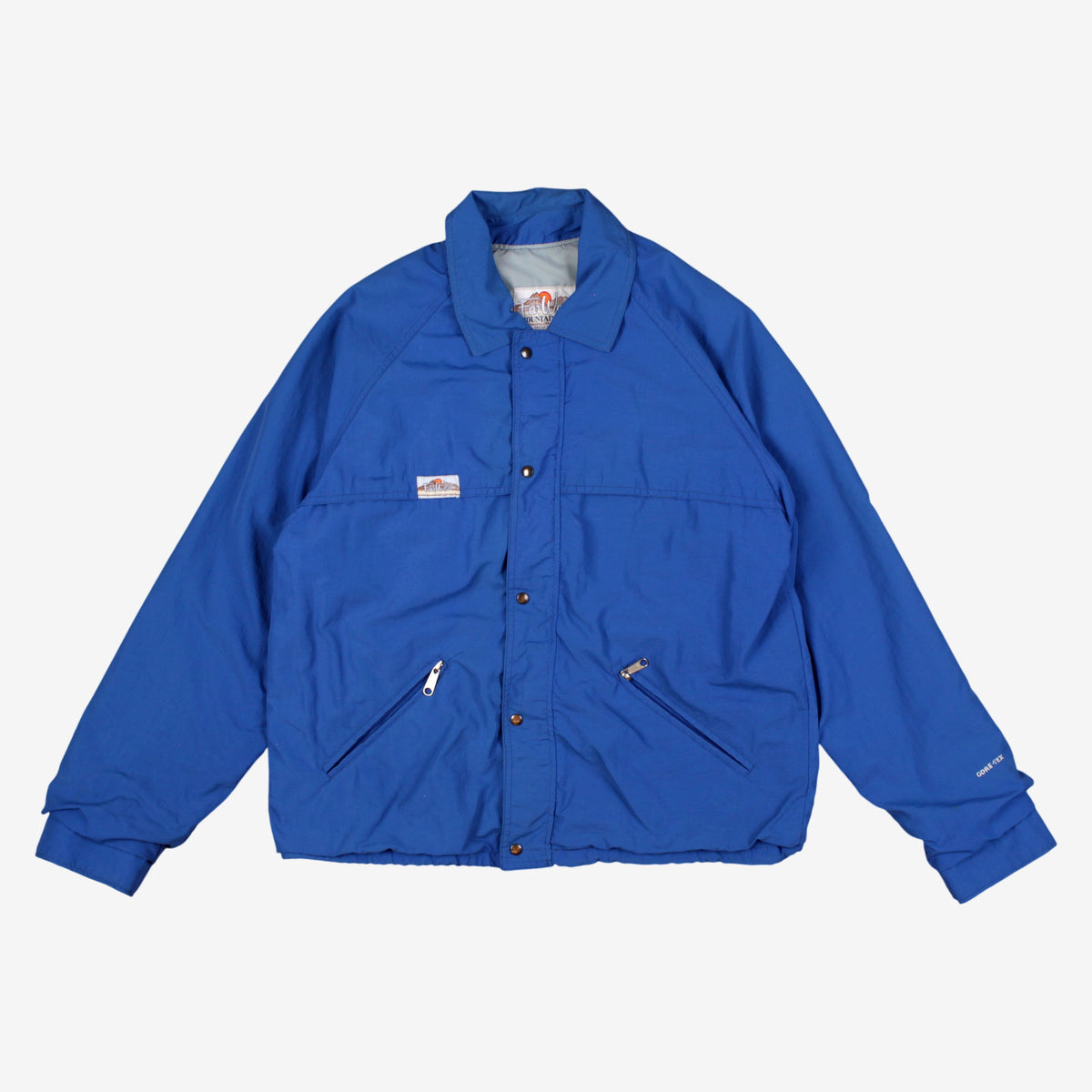 Vintage Far West Mountain Wear Jacket L Mens 80s Blue Gore-tex Hiking Technical