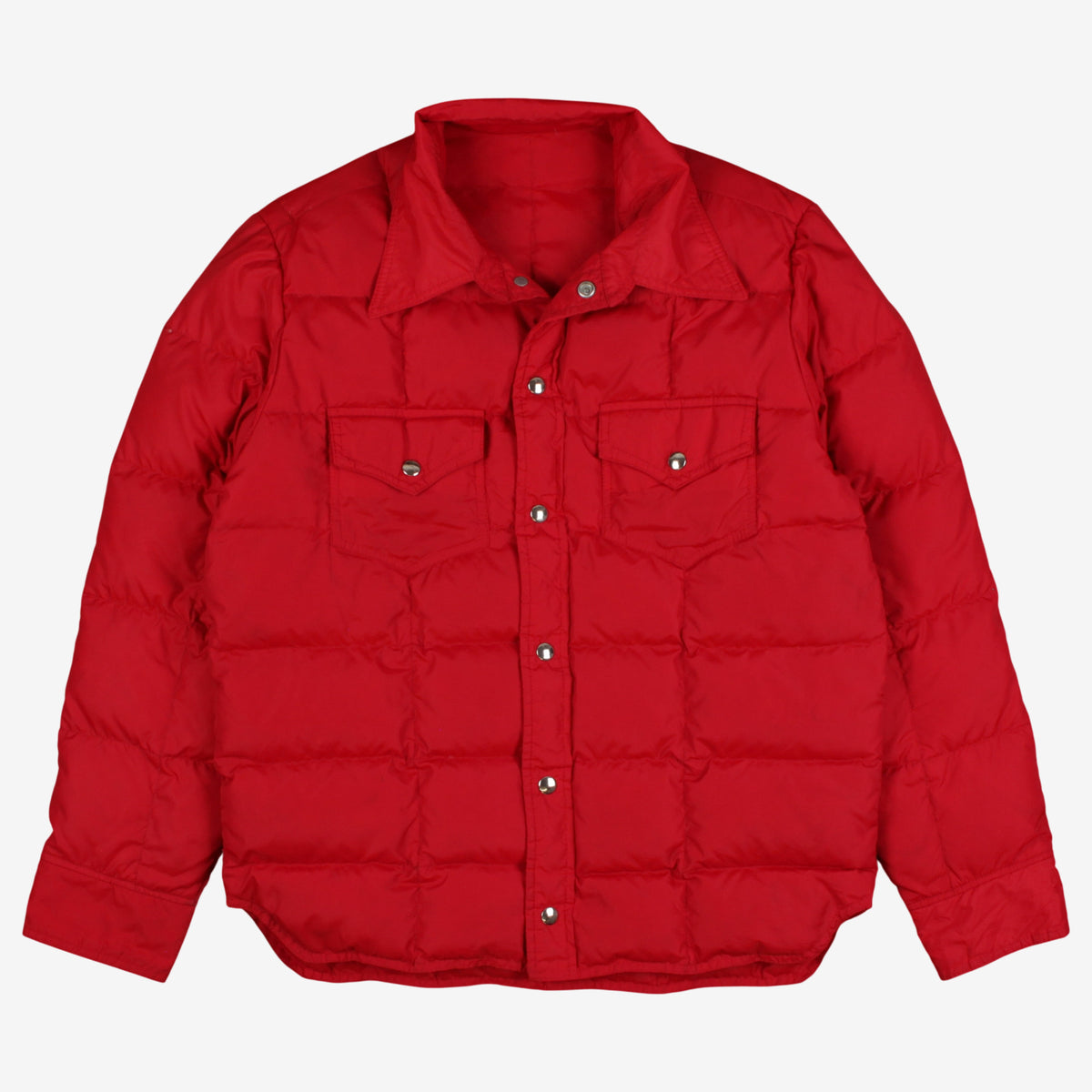 Vintage Rainier Down Puffer Jacket L Mens 80s Red Nylon Insulated Warm