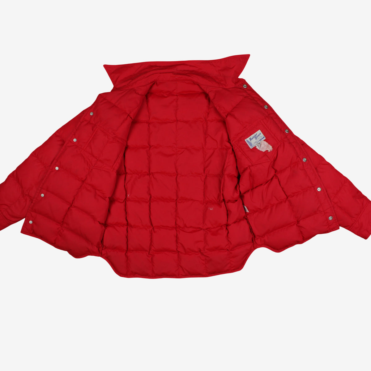Vintage Rainier Down Puffer Jacket L Mens 80s Red Nylon Insulated Warm