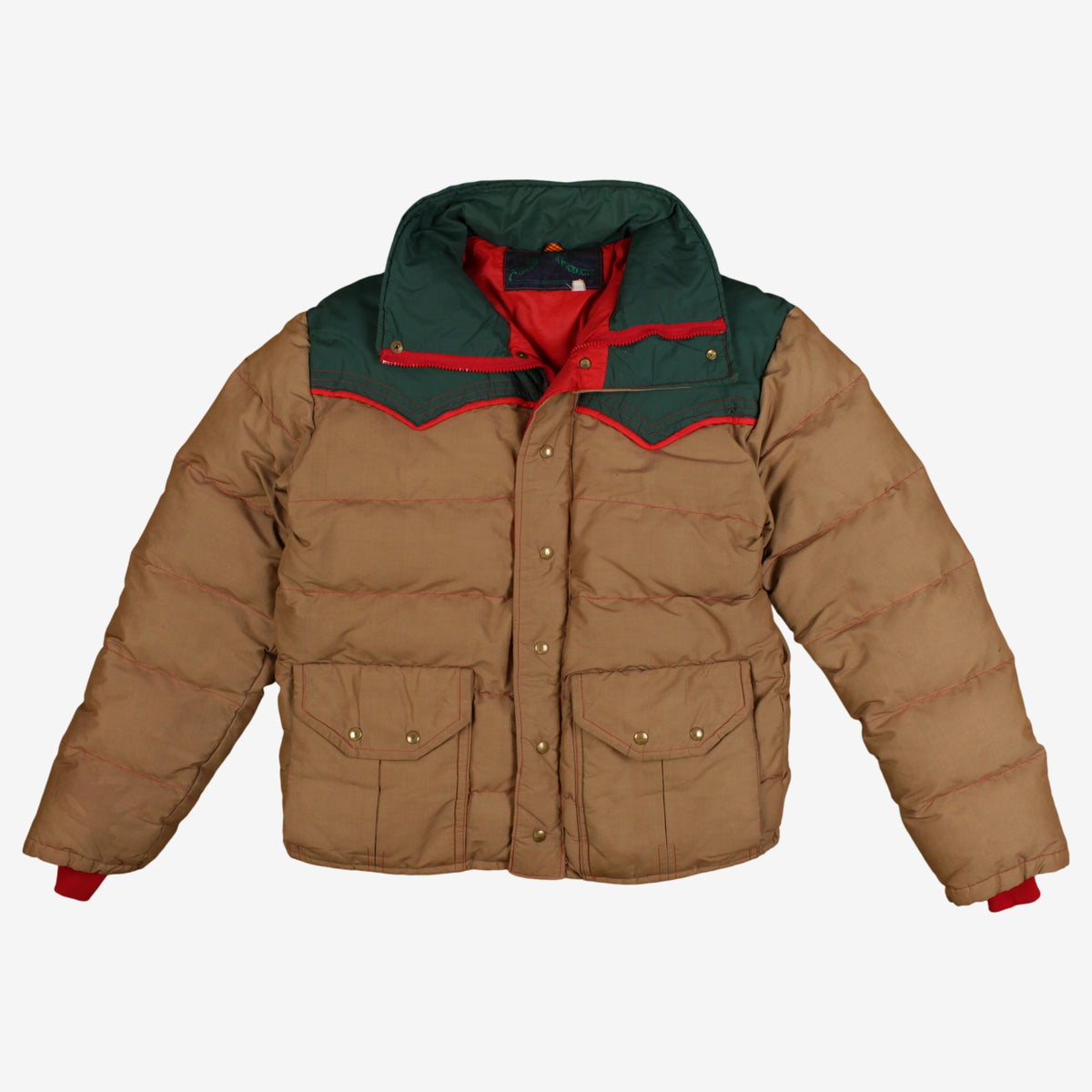 Vintage Uphill Down Products Puffer Jacket M Mens 70s Brown Superior Nylon Tan