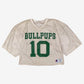 Vintage Champion Cropped Jersey T-shirt M Mens 80s White Bullpups USA Made