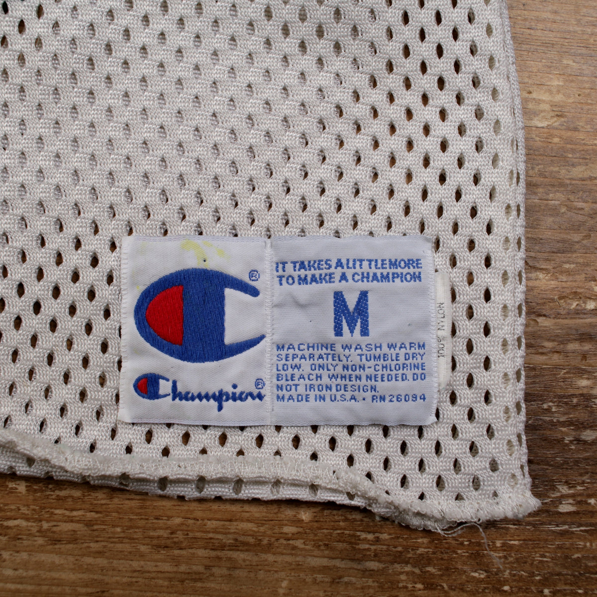 Vintage Champion Cropped Jersey T-shirt M Mens 80s White Bullpups USA Made