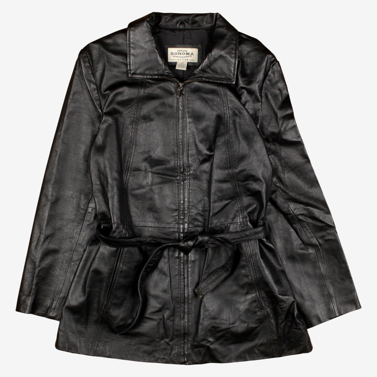 Sonoma Jean Company Leather Jacket XL Womens 00s Black Lined Casual Everyday