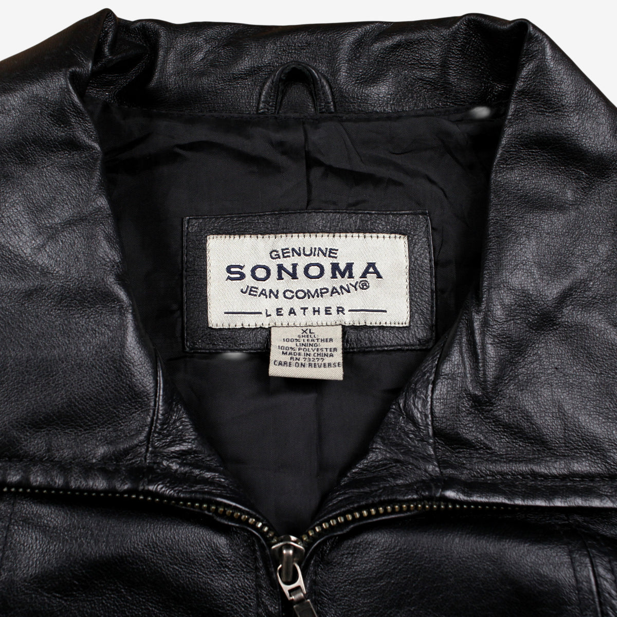 Sonoma Jean Company Leather Jacket XL Womens 00s Black Lined Casual Everyday