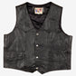 Vintage Maryland Leather Inc Vest XL Mens 90s Black Motorcycle Patched Biker