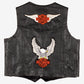 Vintage Maryland Leather Inc Vest XL Mens 90s Black Motorcycle Patched Biker