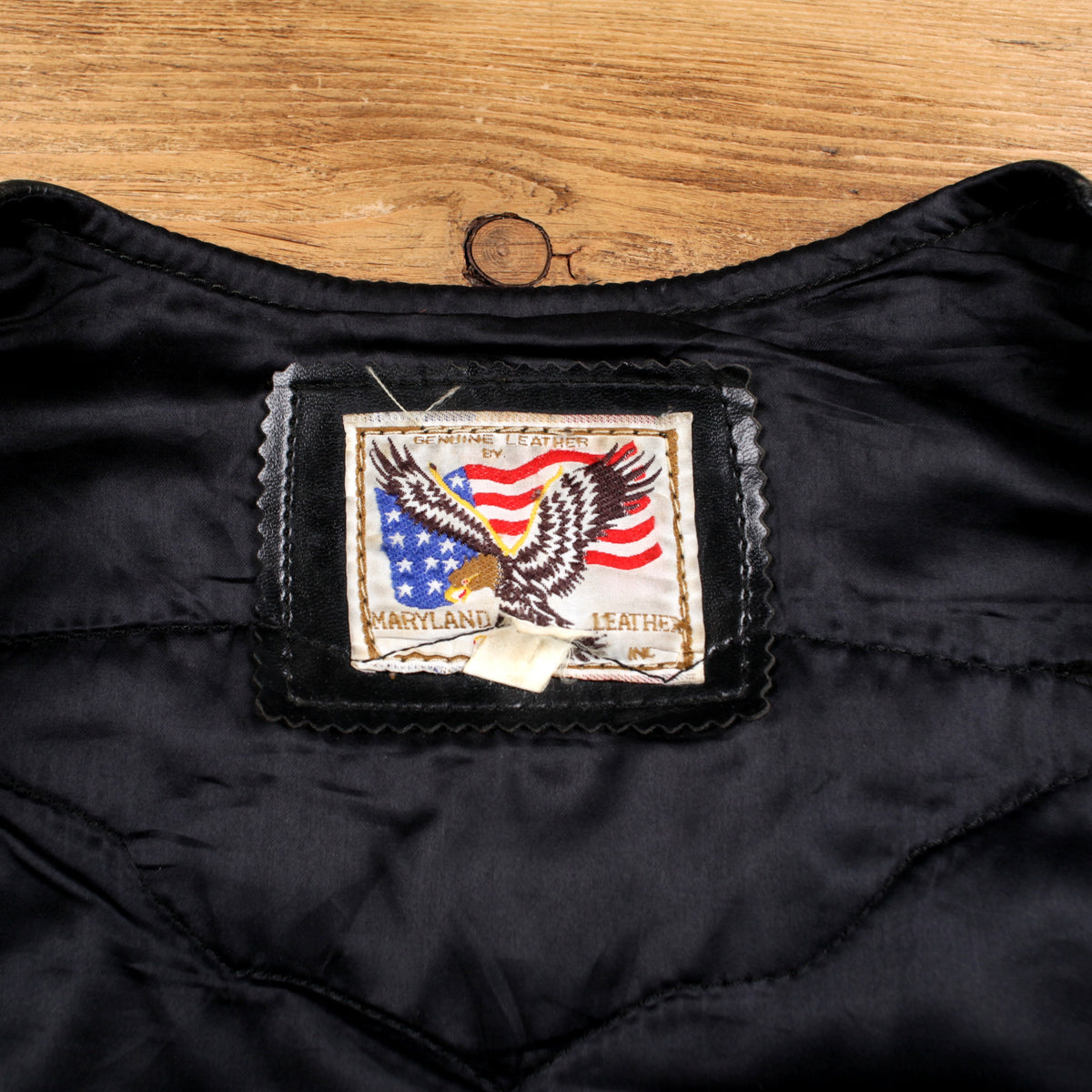 Vintage Maryland Leather Inc Vest XL Mens 90s Black Motorcycle Patched Biker