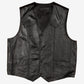 Vintage Leather Vest L Mens Black Lined Western Biker Motorcycle Gilet