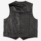 Vintage Leather Vest L Mens Black Lined Western Biker Motorcycle Gilet