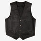 Vintage Leather Vest M 40 Mens Black Lined Biker Motorcycle Gilet Jacket