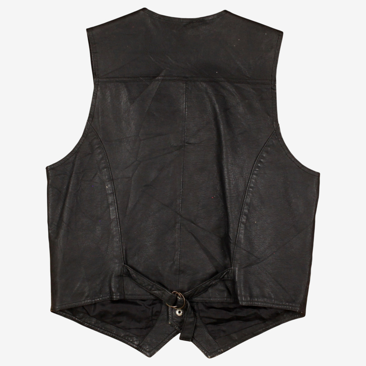 Vintage Leather Vest M 40 Mens Black Lined Biker Motorcycle Gilet Jacket