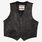 Vintage Mirkha Vest L Mens 90s Black Lined Biker Moto Gilet