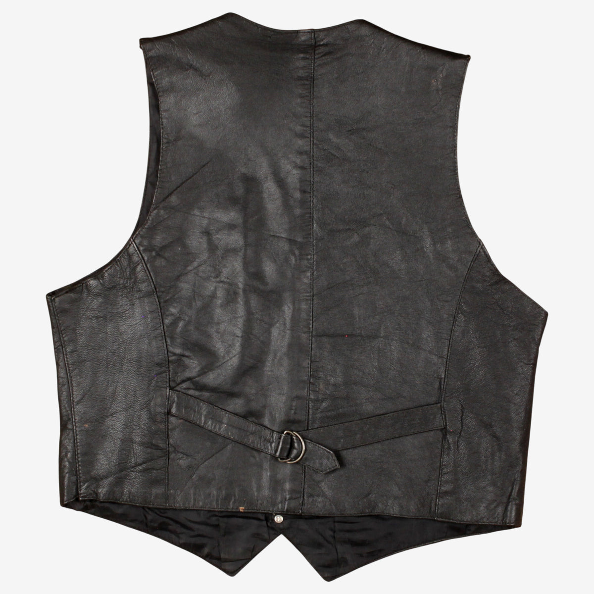 Vintage Mirkha Vest L Mens 90s Black Lined Biker Moto Gilet