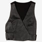 Vintage Wilsons Vest M Womens Black Wrap Front Lined Biker Motorcycle Gilet