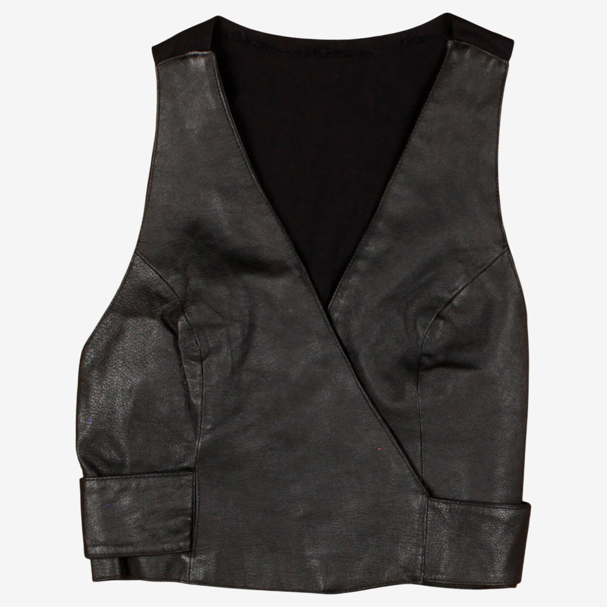 Vintage Wilsons Vest M Womens Black Wrap Front Lined Biker Motorcycle Gilet