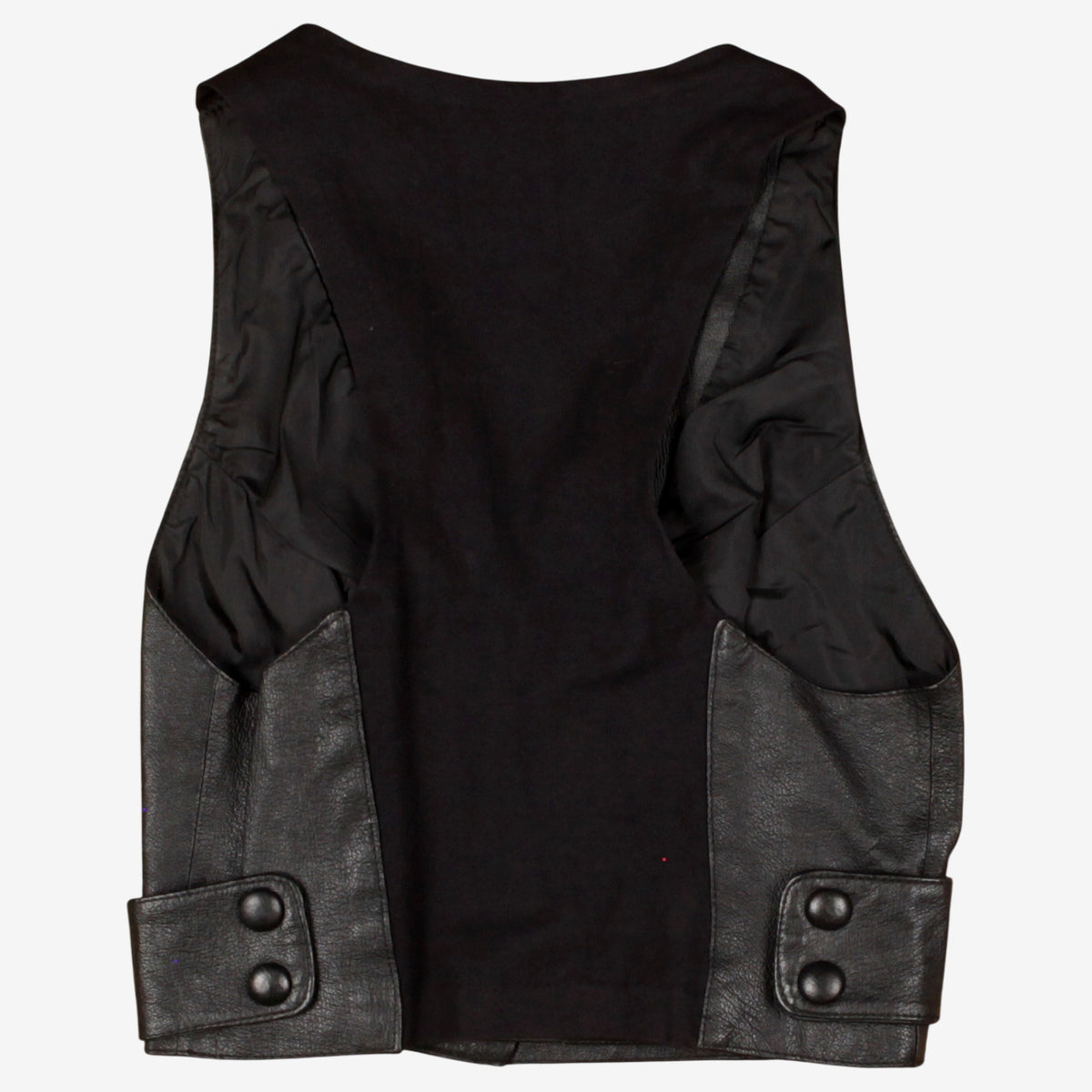 Vintage Wilsons Vest M Womens Black Wrap Front Lined Biker Motorcycle Gilet