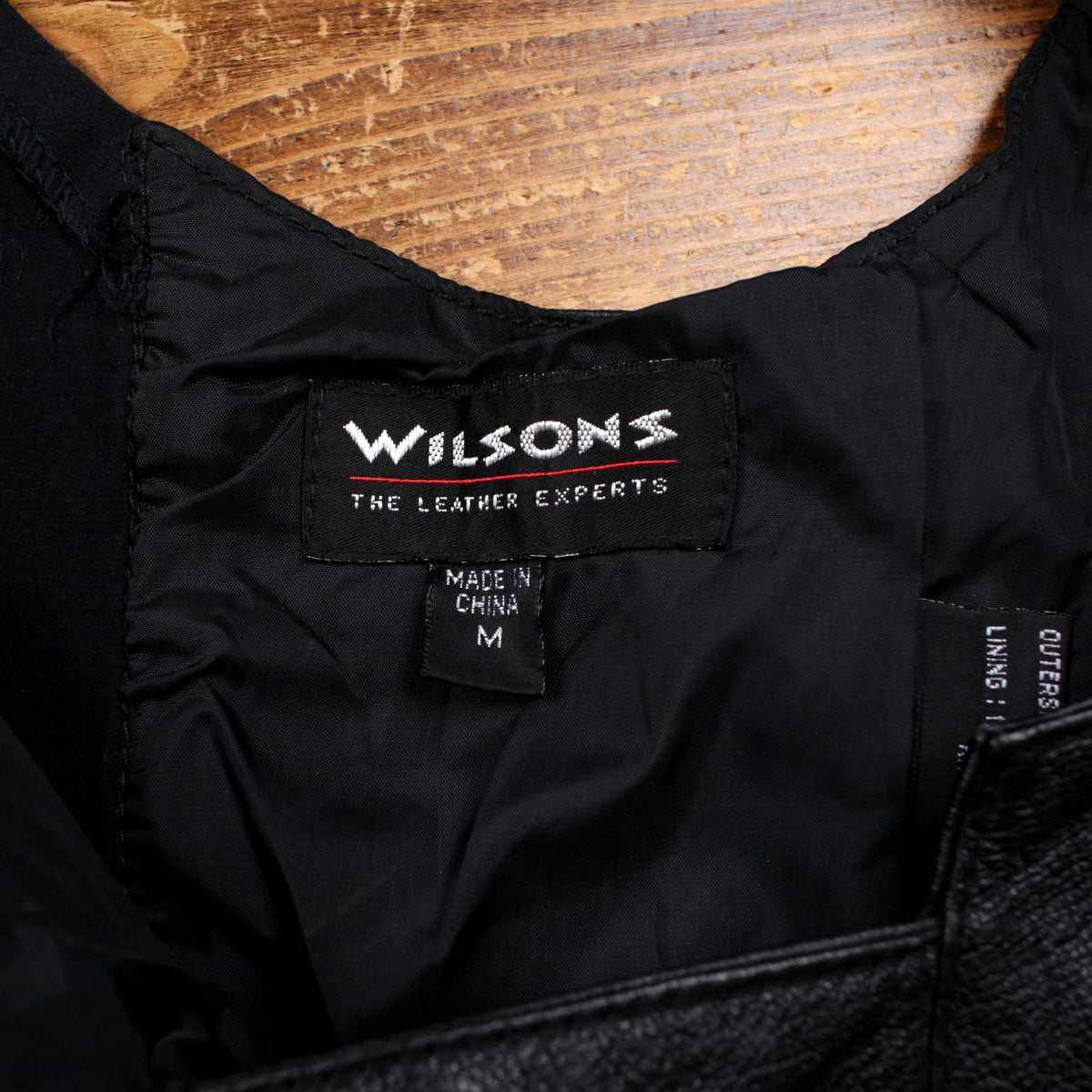 Vintage Wilsons Vest M Womens Black Wrap Front Lined Biker Motorcycle Gilet
