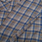 Vintage Royal Knight Shirt L Mens Button 80s Acrylic Plaid Lumberjack Blue