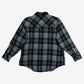 Vintage K Mart Western Flannel Shirt L Mens 80s Pearl Snap Plaid Blue