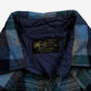 Vintage K Mart Western Flannel Shirt L Mens 80s Pearl Snap Plaid Blue