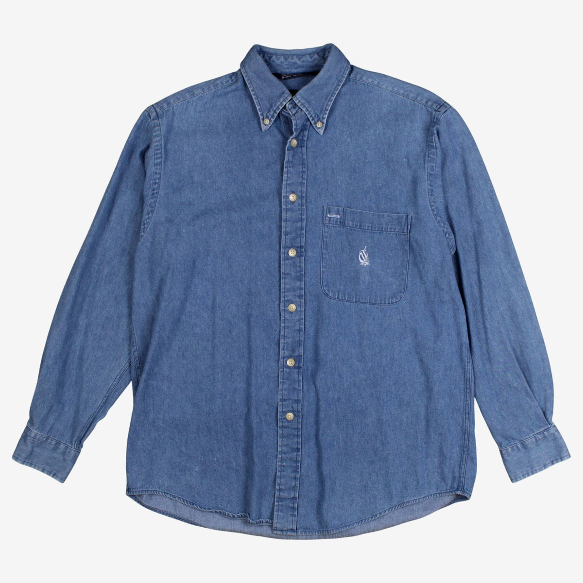 Vintage Nautica Denim Shirt M Mens Button Cotton Collar Streetwear Blue
