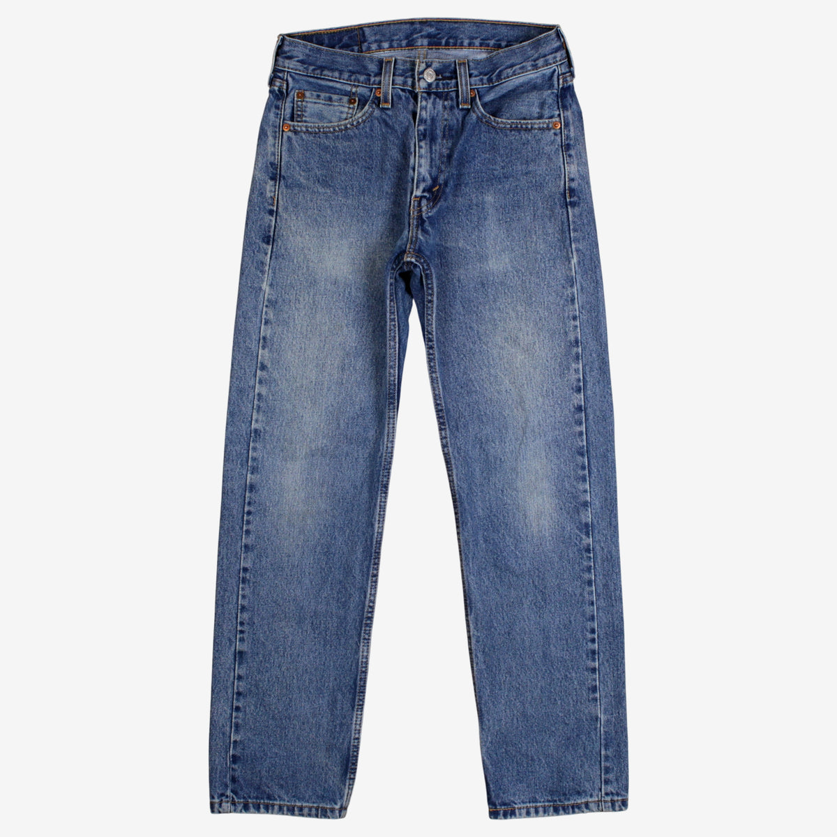 Levis 505 Jeans 29x30 Blue Regular Straight Faded Mid Stonewash Red Tab Denim