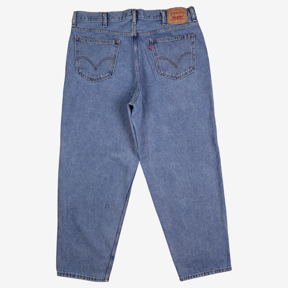 Levis 560 Jeans 40x32 Blue Relaxed Taper Faded Medium Stonewash Zip Denim
