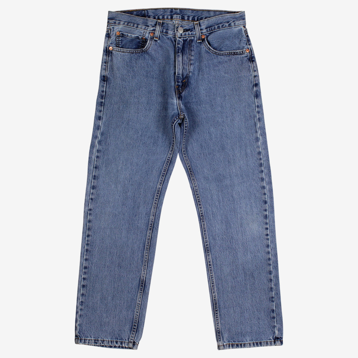Levis 505 Jeans 32x30 Blue Regular Straight Faded Medium Stonewash Denim