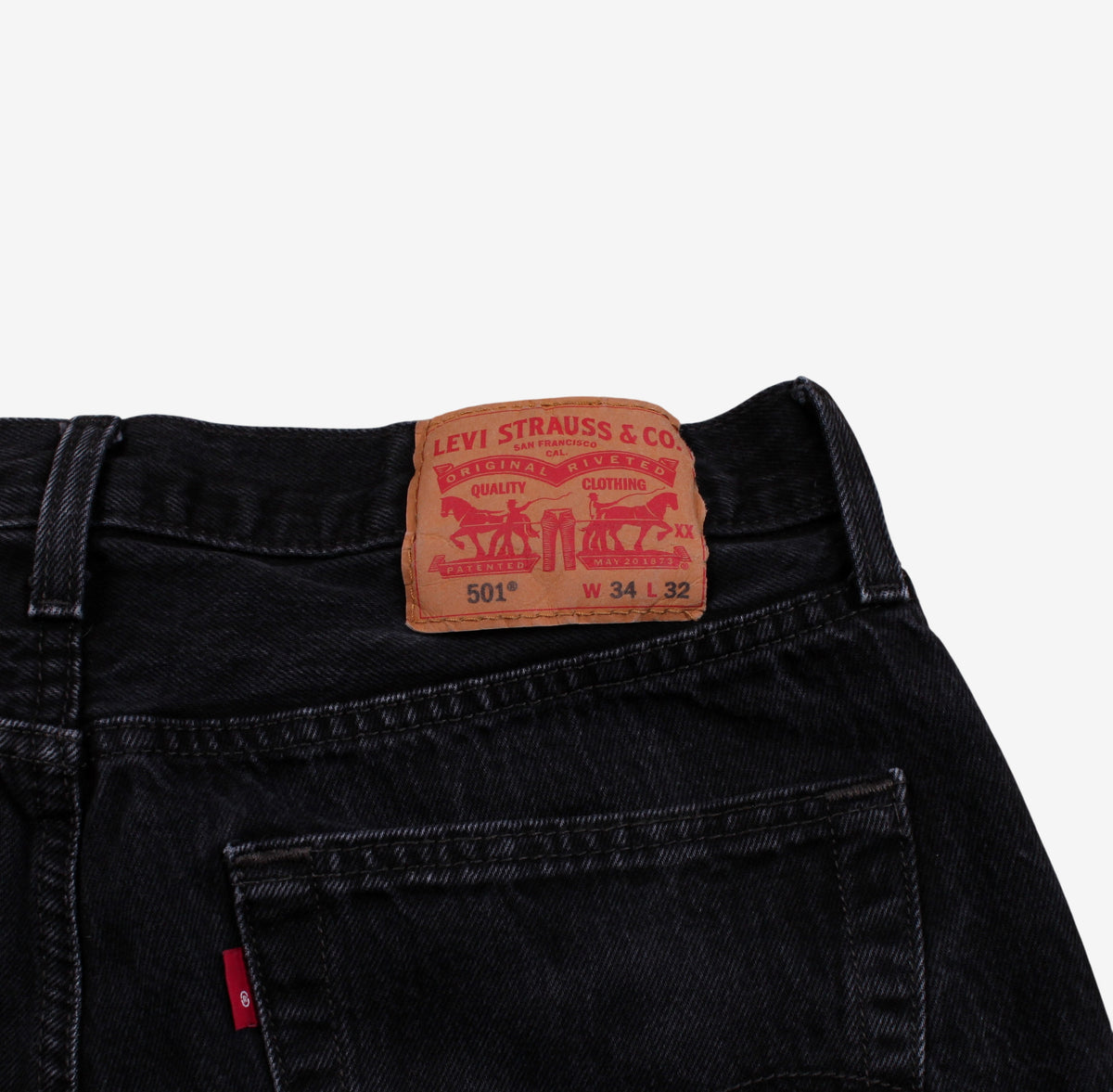 Levis 501 Jeans 33x31 Faded Black Regular Straight Stonewash Red Tab Denim