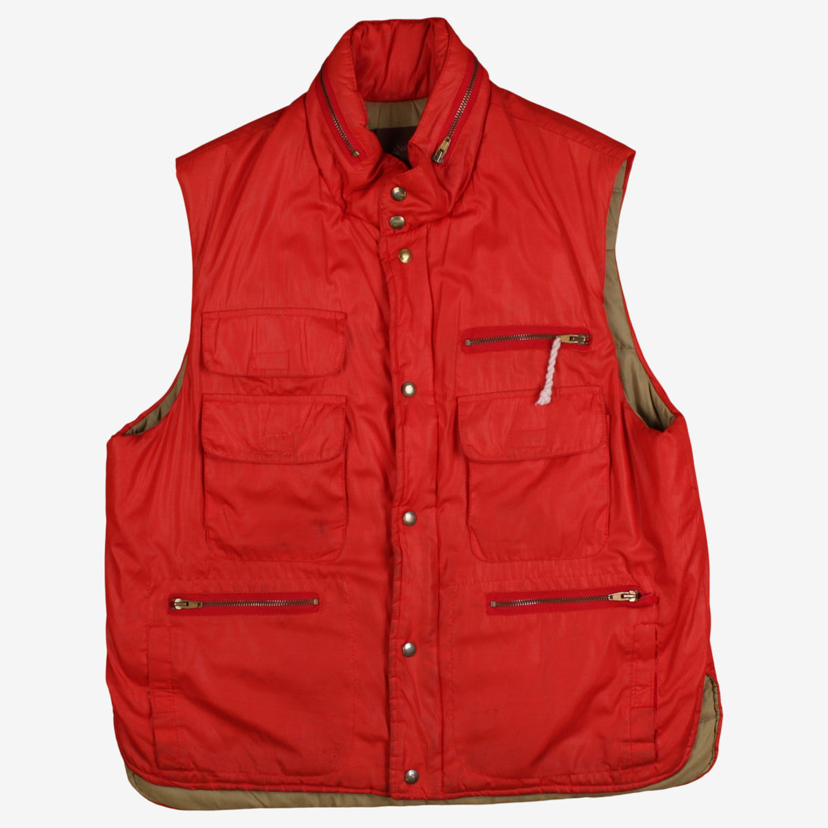 Vintage Jeffrey Howard Nylon Vest XL Mens 90s Red Outdoor Utility Gilet
