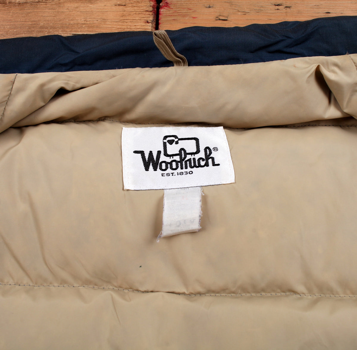 Vintage Woolrich Down Vest XL Mens 80s Blue Navy Snap Front Insulated Gilet