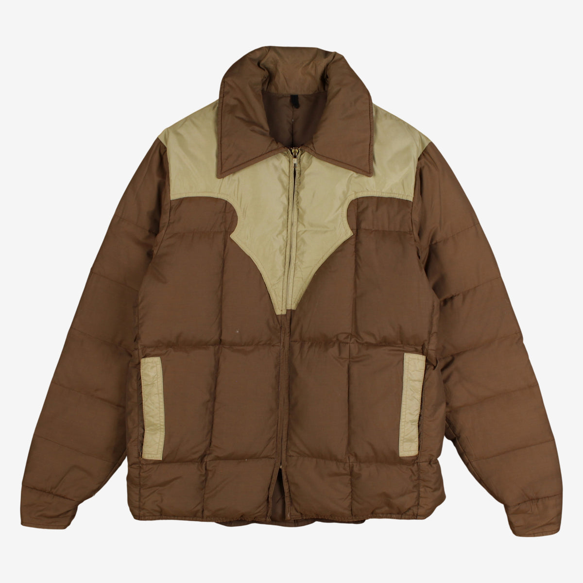 Vintage Kenny Rogers Western Collection Puffer Jacket L Mens 90s Brown USA Down