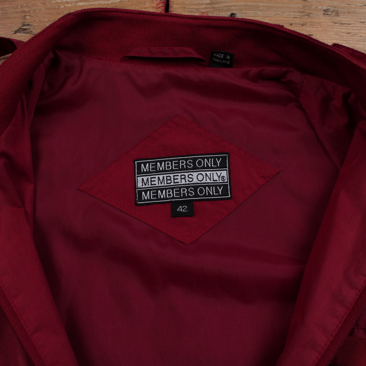 Vintage Members Only Bomber Jacket L 42 Mens 90s Red Lined Windbreaker
