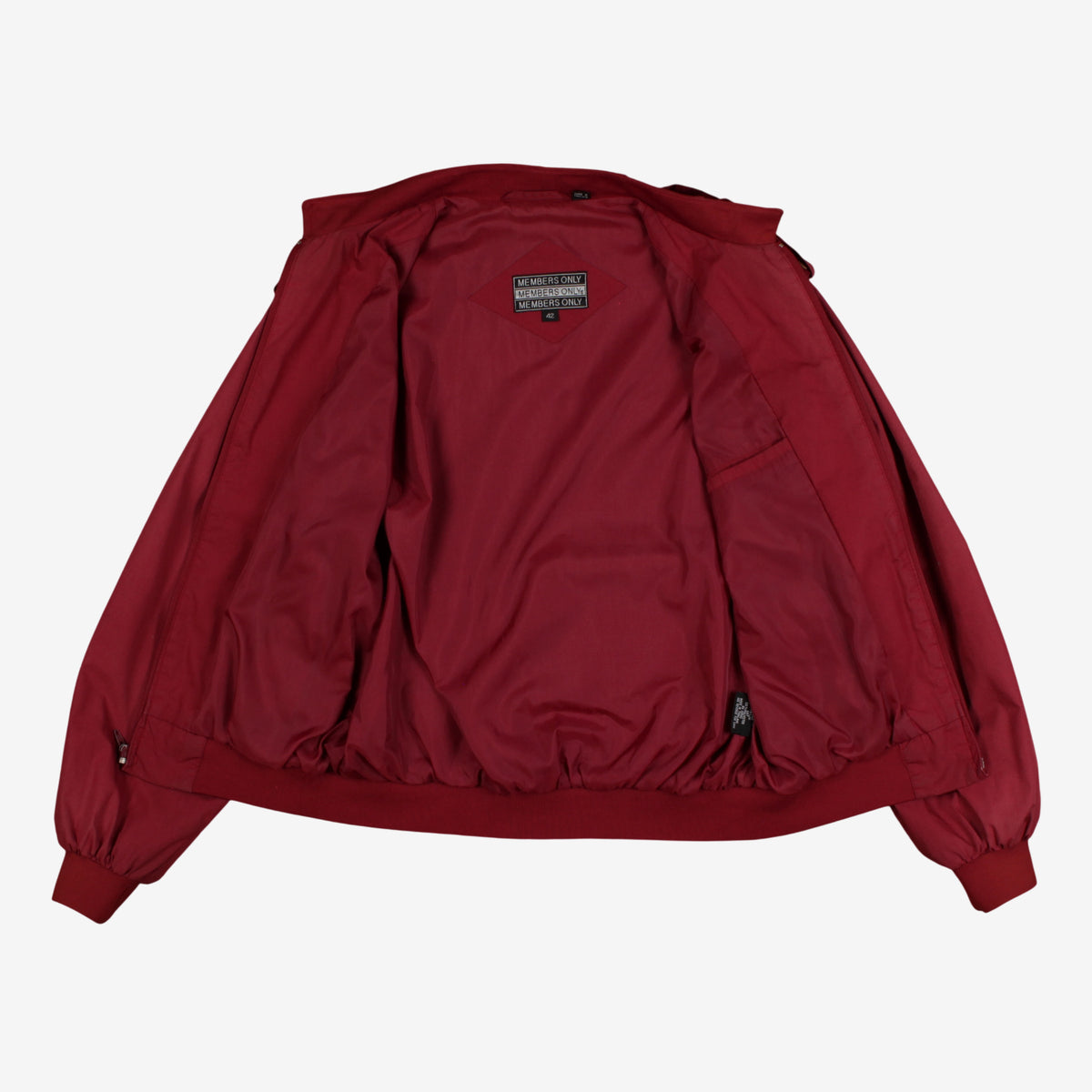 Vintage Members Only Bomber Jacket L 42 Mens 90s Red Lined Windbreaker