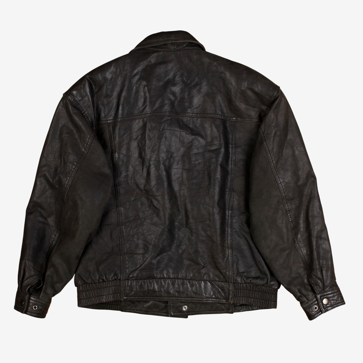 Vintage Reed Bomber Jacket M 40 Mens Black Leather Lined Biker Moto Flight