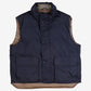 Vintage Cabelas Goose Down Vest L Mens Blue Navy Snap Front Insulated Gilet