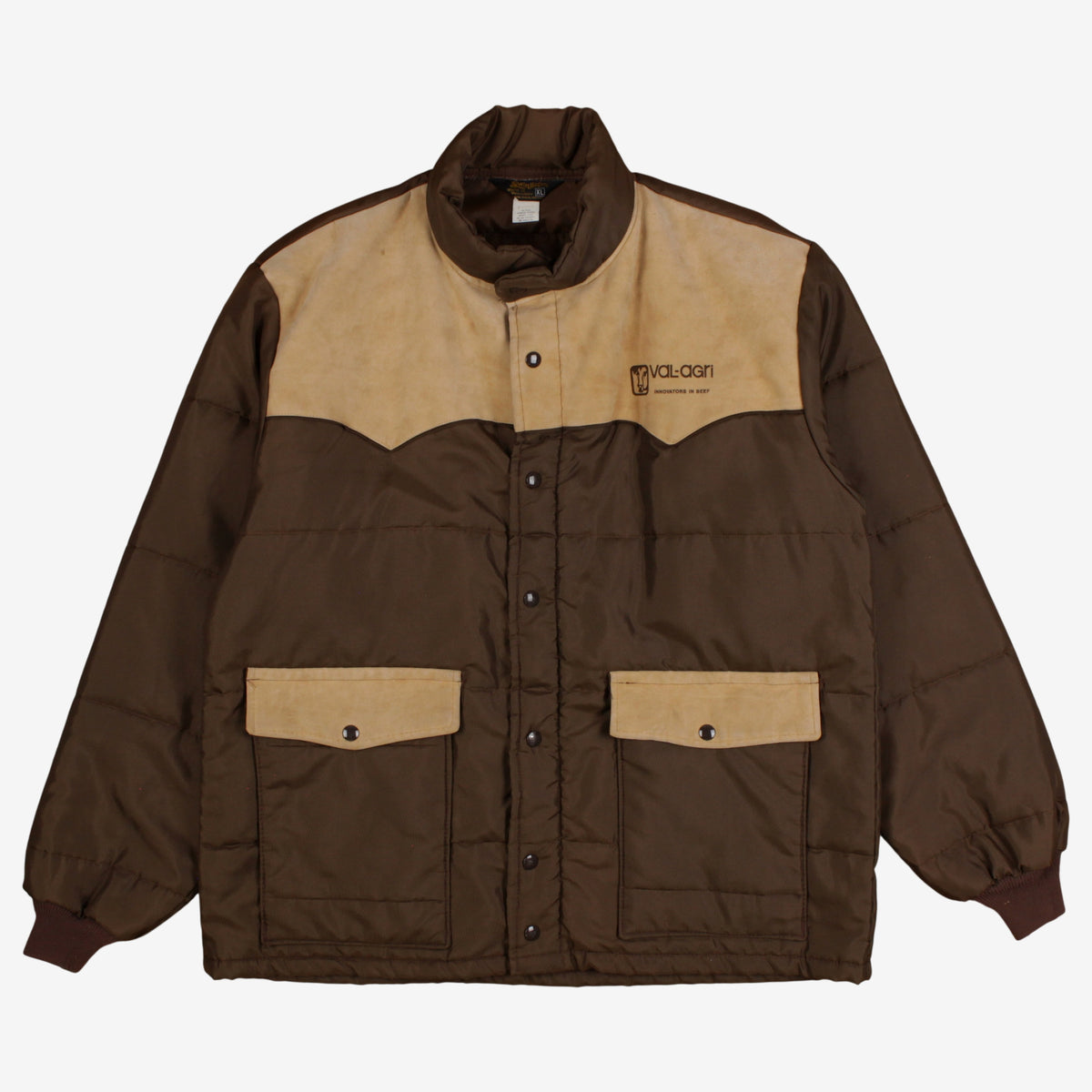 Vintage Swingster Puffer Jacket XL Mens 90s Brown Nylon Lined Western Yoke