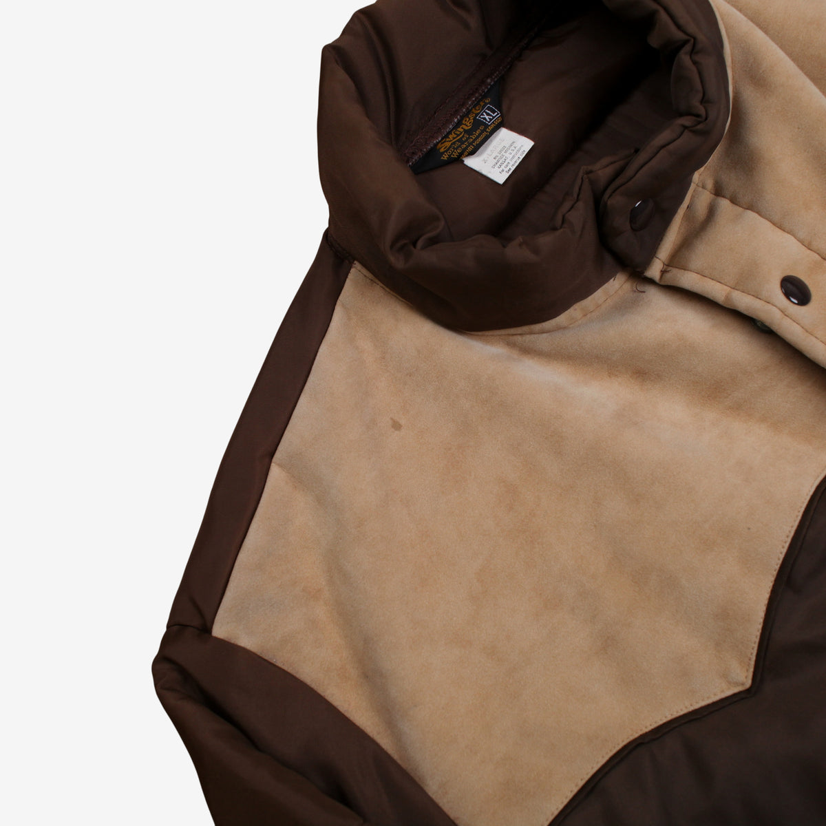 Vintage Swingster Puffer Jacket XL Mens 90s Brown Nylon Lined Western Yoke