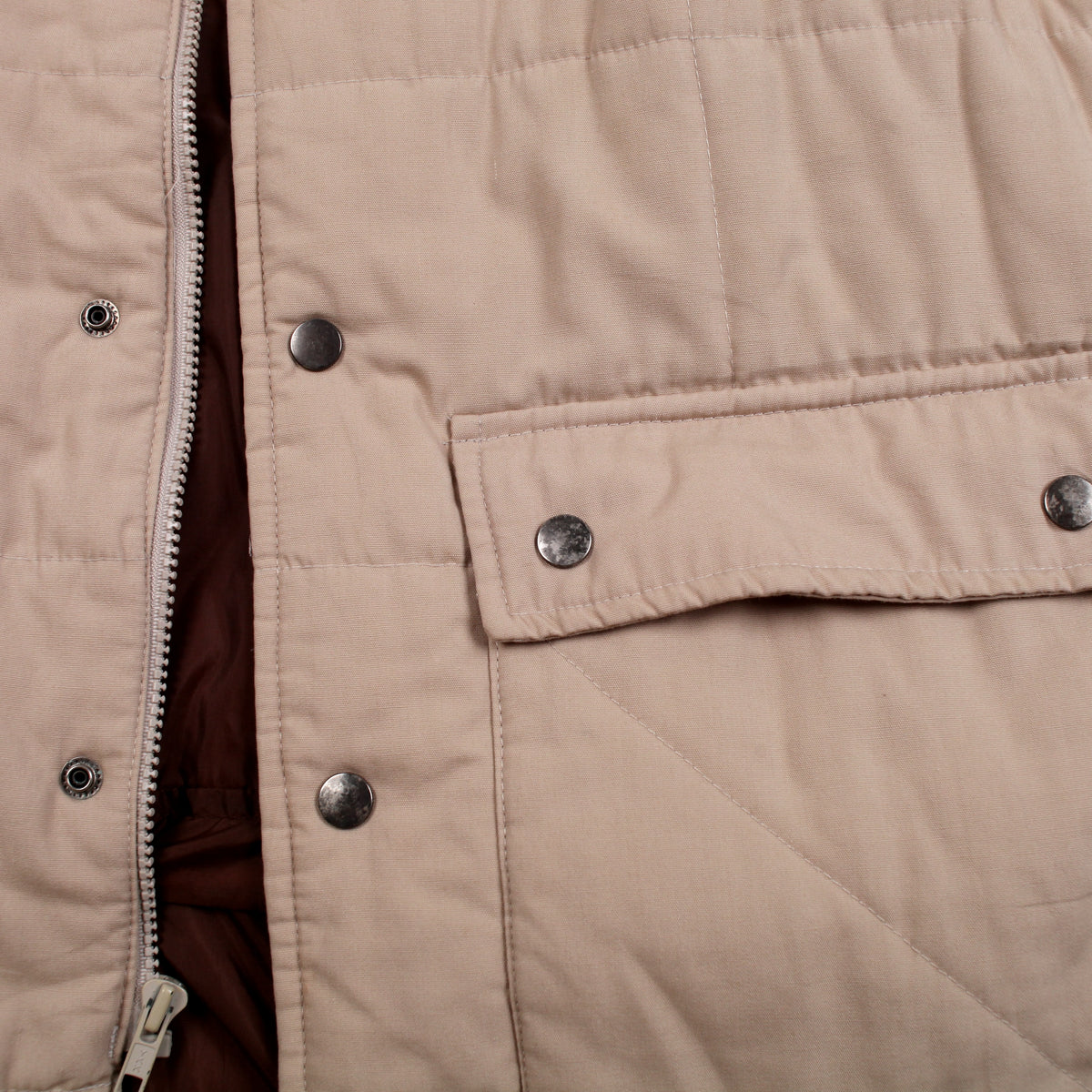 Vintage St Johns Bay Quilted Vest M Mens Beige Lined Outdoor Gilet