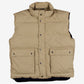 Woodlake Puffer Vest L Mens Beige Snap Front Down Insulated Outdoor Casual Gilet