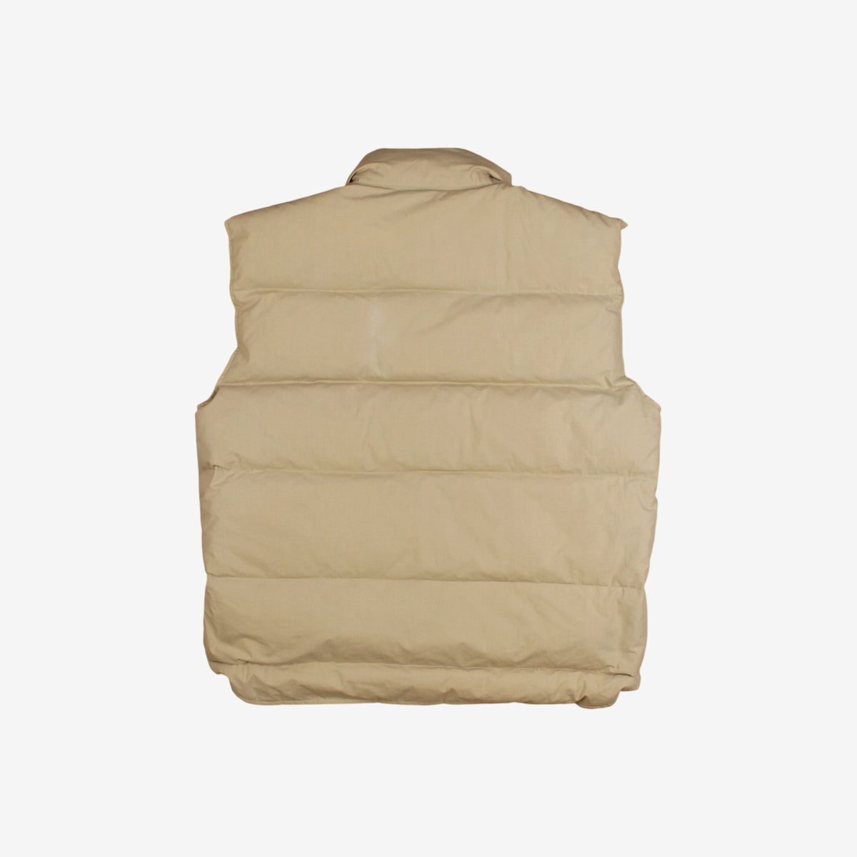 Woodlake Puffer Vest L Mens Beige Snap Front Down Insulated Outdoor Casual Gilet