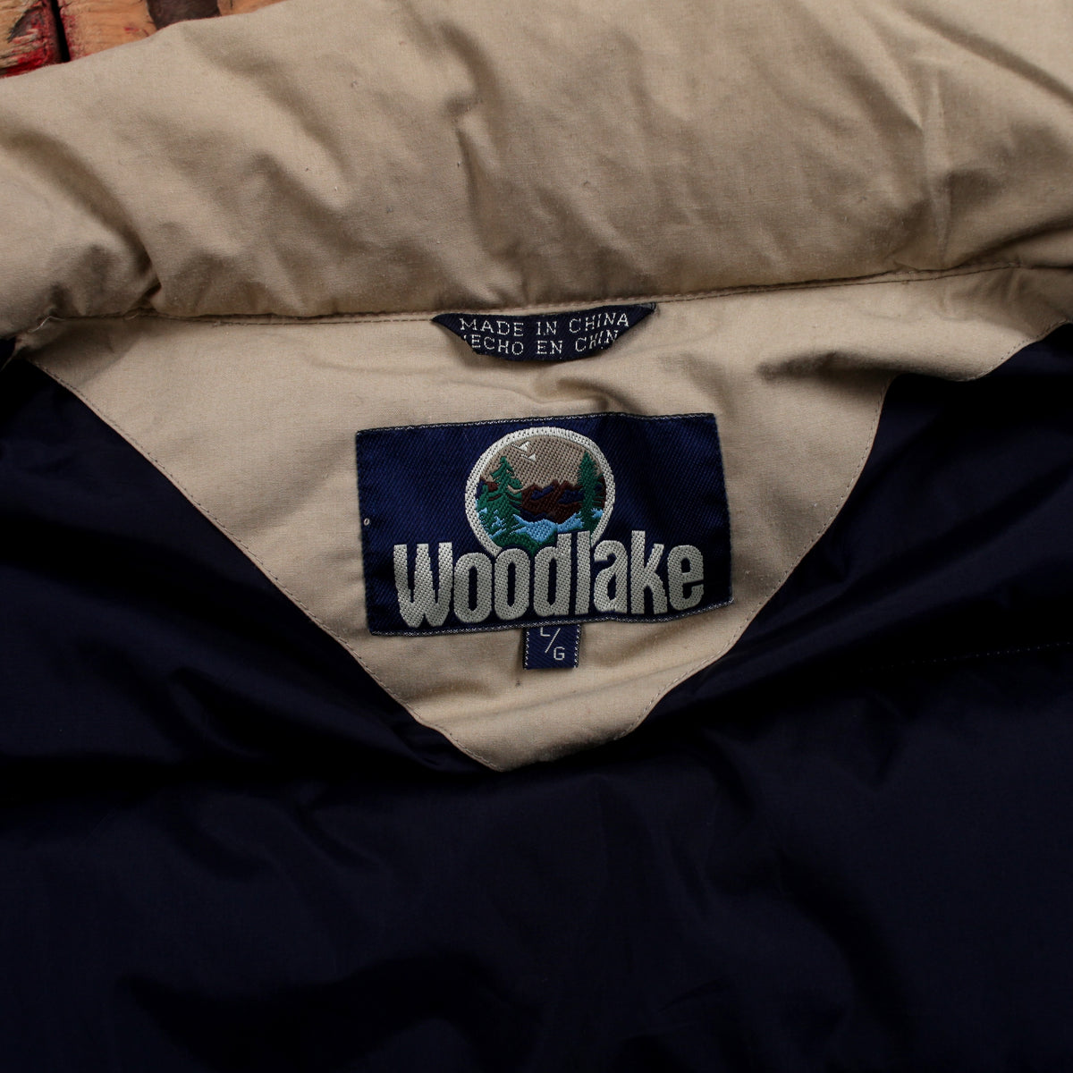 Woodlake Puffer Vest L Mens Beige Snap Front Down Insulated Outdoor Casual Gilet