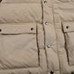 Woodlake Puffer Vest L Mens Beige Snap Front Down Insulated Outdoor Casual Gilet