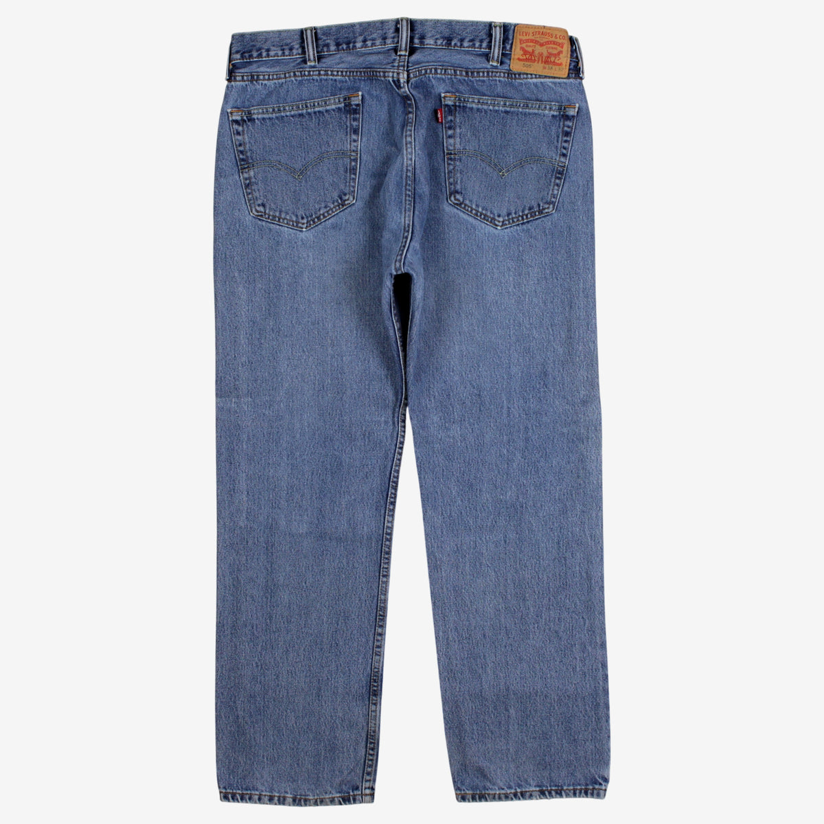 Levis 505 Jeans 38x32 Blue Regular Straight Faded Stonewash Red Tab Denim
