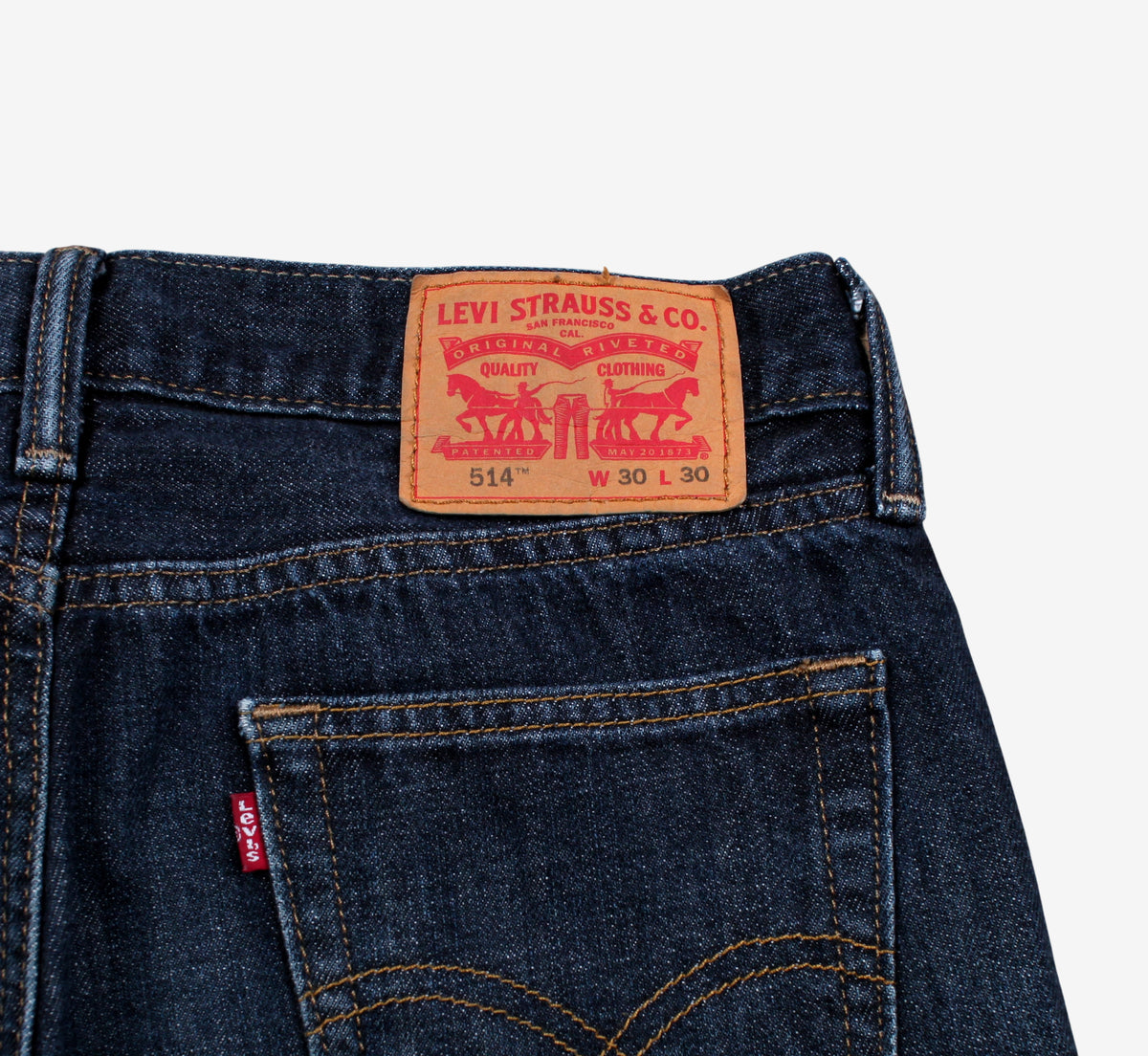 Levis 514 Jeans 30x30 Blue Regular Straight Faded Stonewash Red Tab Denim