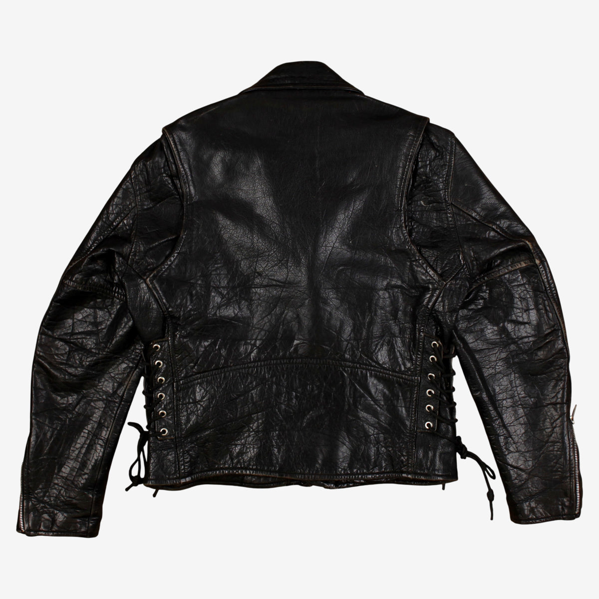Vintage Leather Jacket S Mens 90s Black Moto Lined Biker Motorcycle Heavyweight