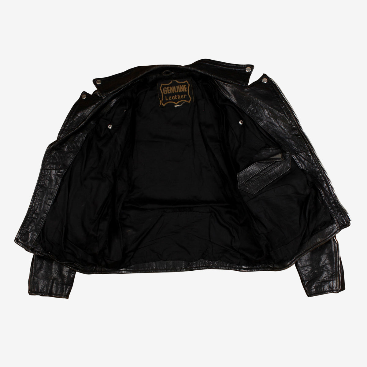 Vintage Leather Jacket S Mens 90s Black Moto Lined Biker Motorcycle Heavyweight